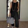 Plus Size Sleeveless Cotton Linen Casual Outfit Set