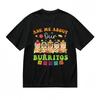 Women's T-shirt With BURRITOS Graphic Unisex Black 100% Cotton Tops Summer USA