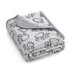 Flannel Embossed Pet Blanket with Floral Footprint Design for Cats & Dogs