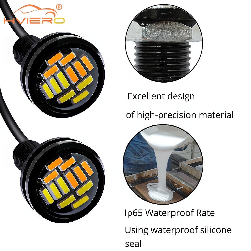 2PCS 23mm 4014 Car Auto 12Led Eagle Eye Turn Signal DayTime Running Light Spot Lamp Backup Motor Parking DayLamp DRL Waterproof