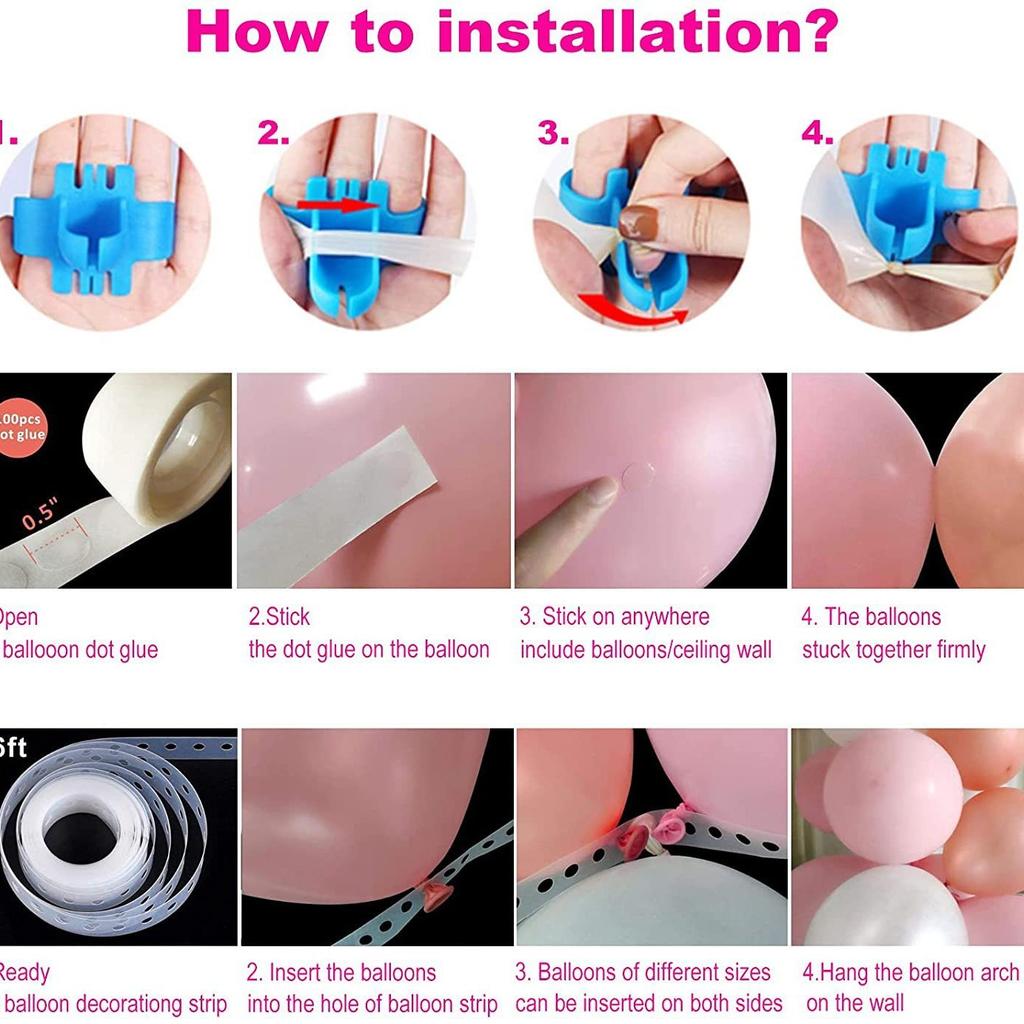 Pink Rose Red Rose Gold Butterfly Fairy Balloon Baby Shower Birthday Party Arrangement Balloon Chain Decorations