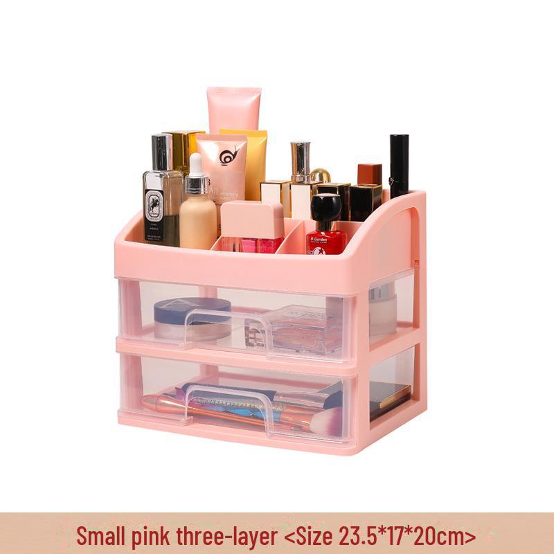 Multi-Layer Clear Drawer Cosmetic Storage Box - Dustproof & Compact Design