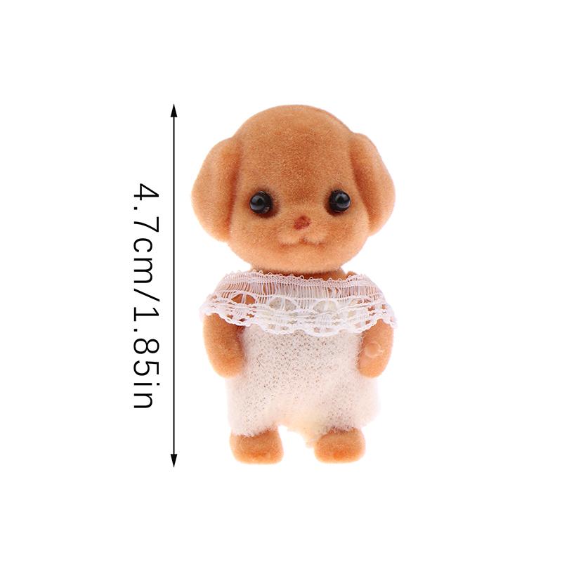 Милый пудель Майло, флокированная кукла, фигурки, игрушка, каваий, Sylvanian Families, аниме-фигурки, коллекционные украшения для комнаты