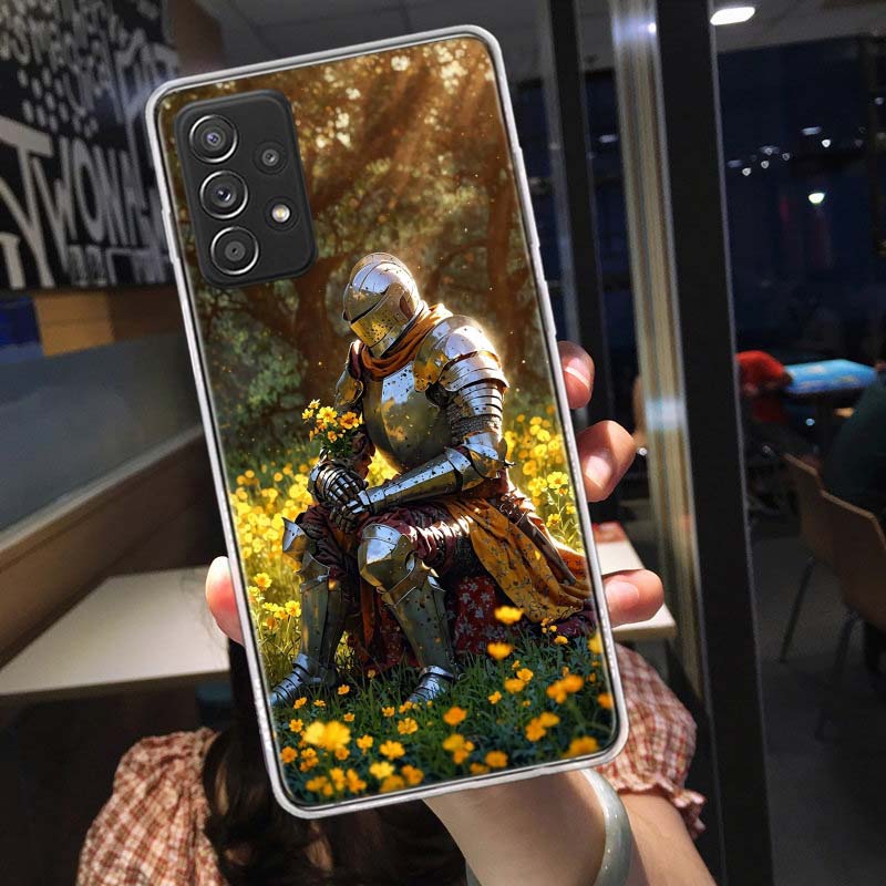 Цветочный Рыцарь Света Чехол для Телефона для Samsung A54 A57 A37 A17 A14 A15 A12 A24 A34 A55 A35 A25 A52S A07 A05S A04S A22 A32 A72