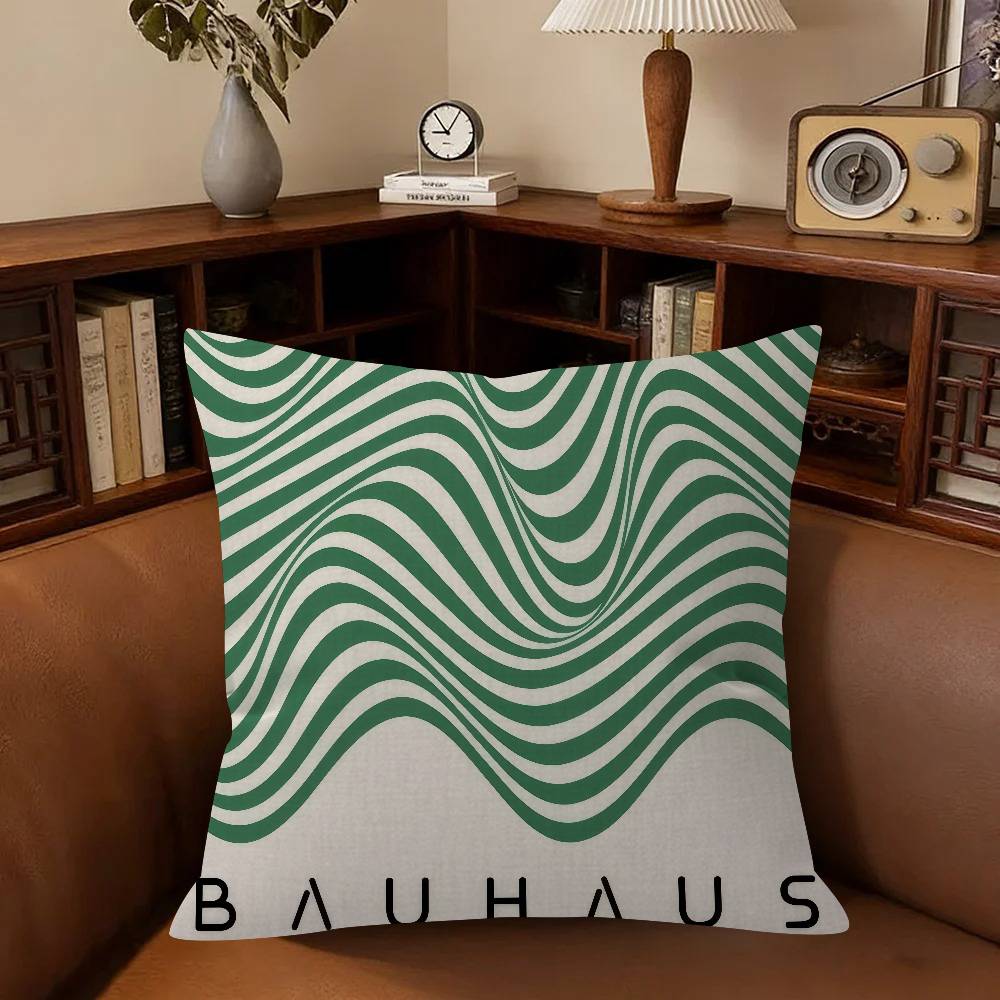 Abstract Green Bauhaus-Style Cushion Cover Car Throw Pillow Case For Sofa Car Christmas Gift