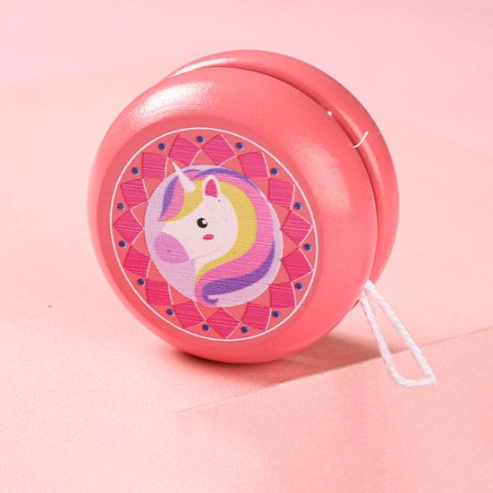 Детская игрушка йо-йо со струной, красочный мультяшный трюк, йойо, отзывчивый мяч, рефлексивный, деревянный, с автоматическим возвратом