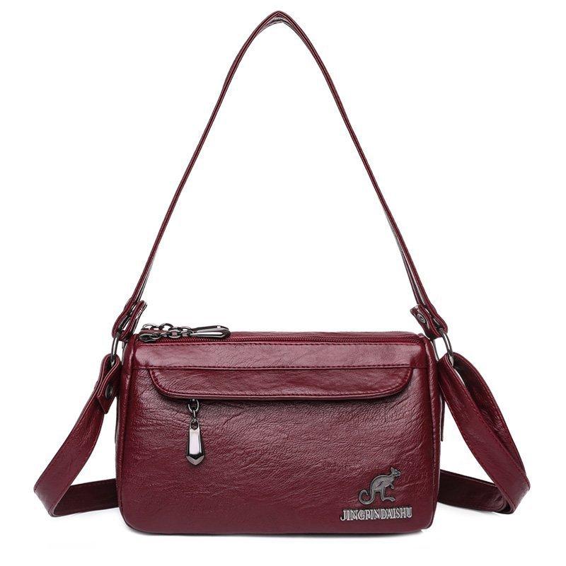 Женская сумка-мессенджер, новая сумка через плечо из мягкой искусственной кожи, простая однотонная сумка через плечо, модная повседневная сумка для мам