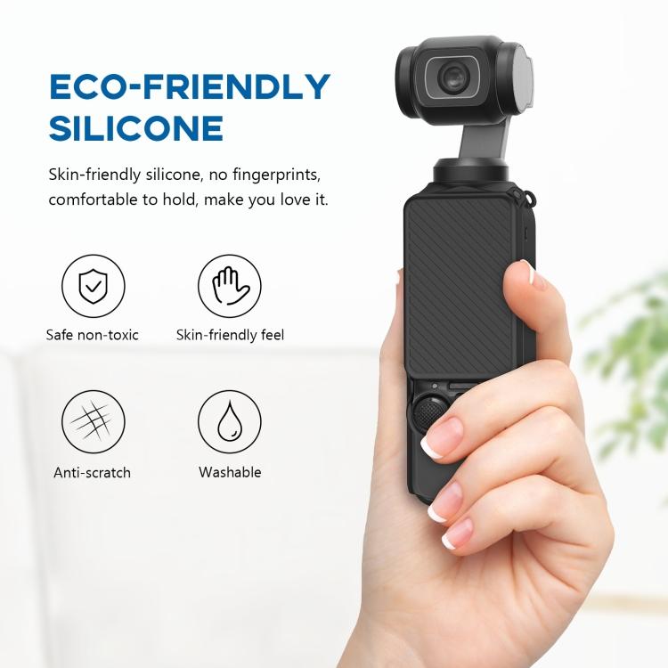 Для DJI OSMO Pocket 3 PULUZ Набор из 2 силиконовых чехлов 2-в-1 со ремешком