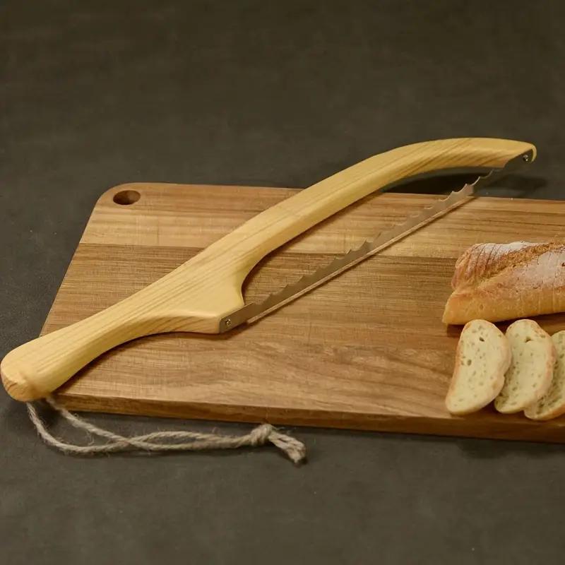 Деревянный нож для хлеба Нескользящий Нож для багета и торта для выпечки Зубчатый Нож для тостов Деревянная пила для нарезки хлеба