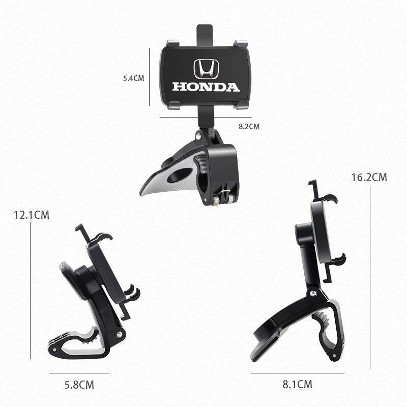 AGZ1  Dashboard Car Phone Holder Sun Visor Rearview Mirror 1200 Rotation Bracket For Honda Civic FIT Accord Prelude CRV 5th City CRZ