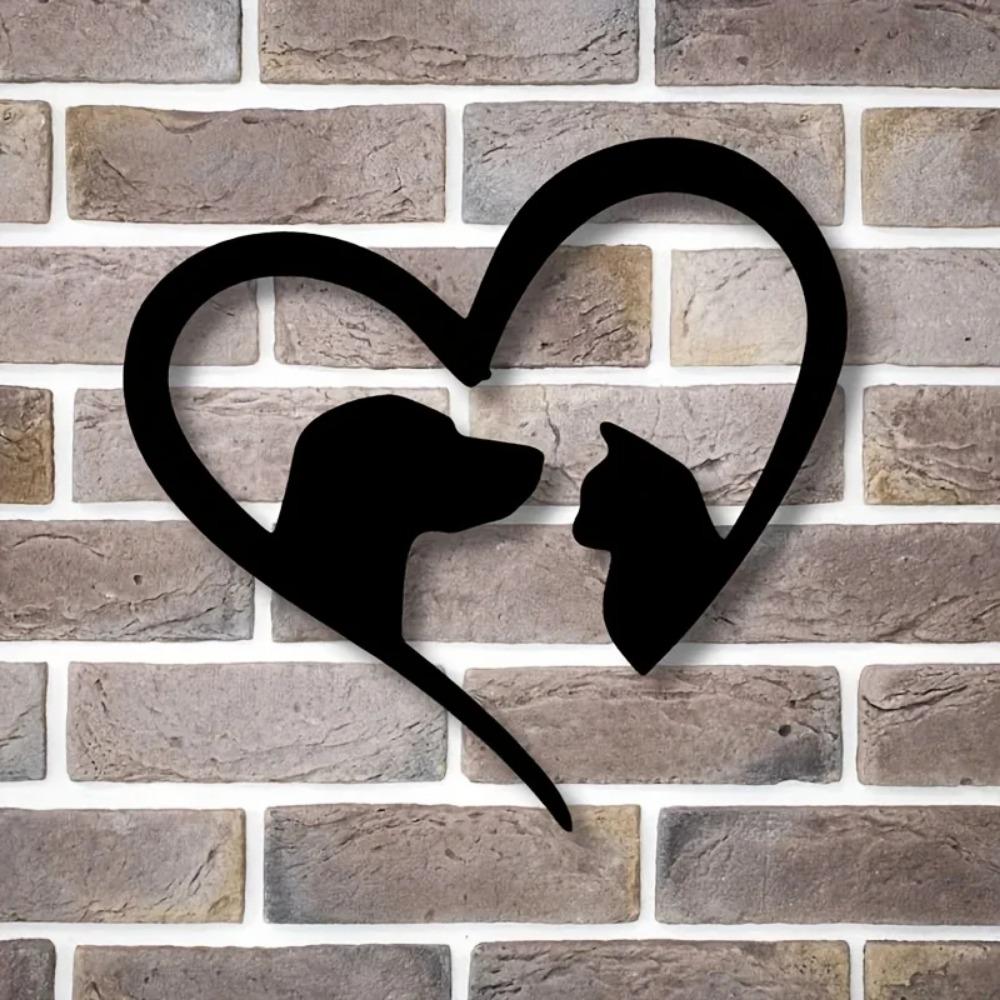 1 шт. настенное искусство из металла для домашних животных с изображением кошек и собак для внутреннего и наружного декора, идеальный подарок на новоселье для любителей домашних животных