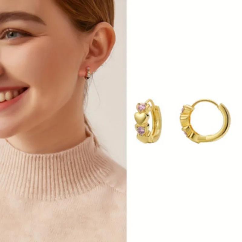 Gorgeous Pink Artificial Crystal Earrings Women's Versatile Jewellery Party Accessories Valentine's Day Exquisite Gift for Women