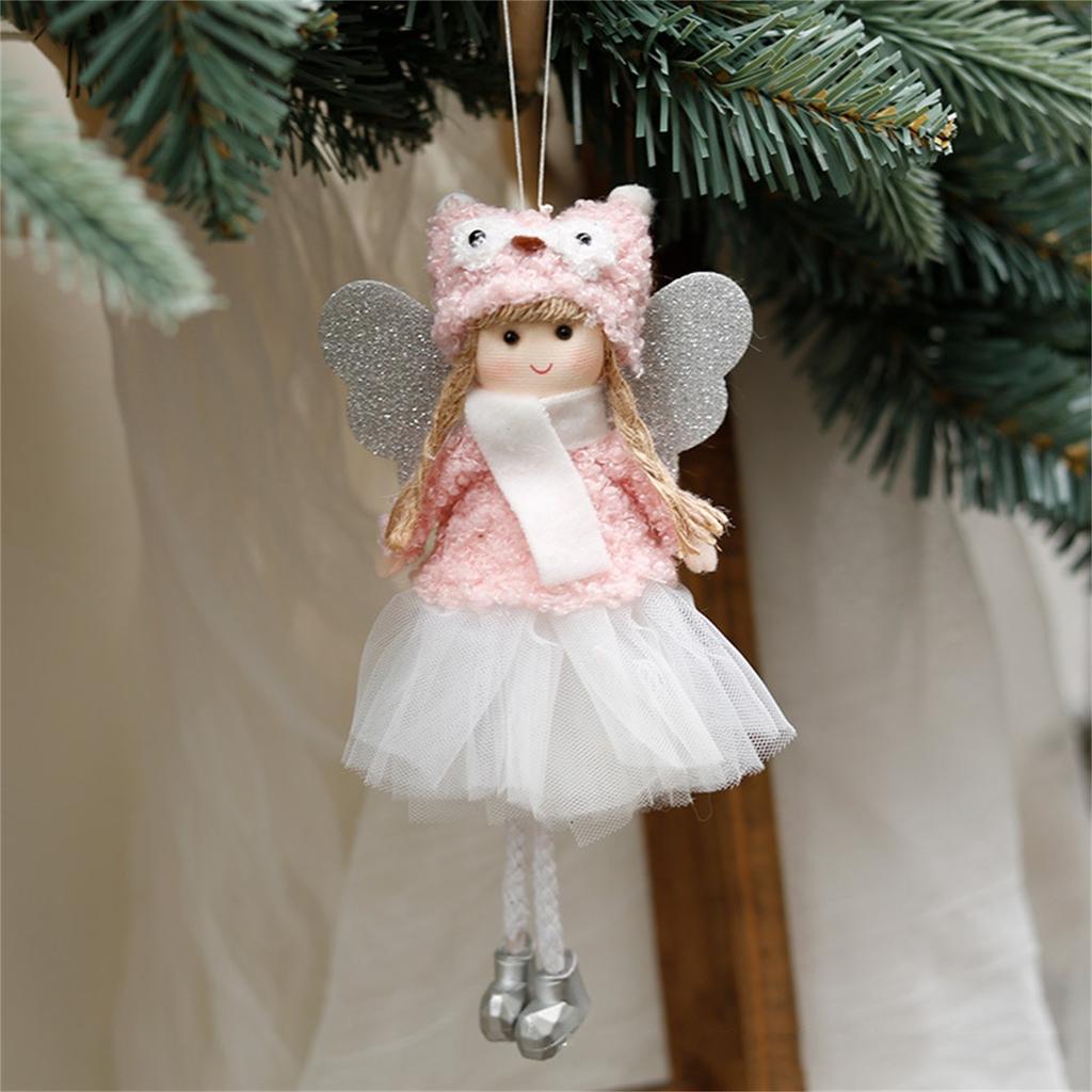 Рождественские плюшевые куклы-ангела для девочек, украшения, рождественская елка, подвеска, подвесное украшение для дома, новогодний декор, подарки для детей