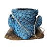 Цветочный горшок Синяя сова Смола Керамика Подвесной кашпо с детализированной текстурой Атмосферостойкий Декоративный держатель для растений для дома и улицы