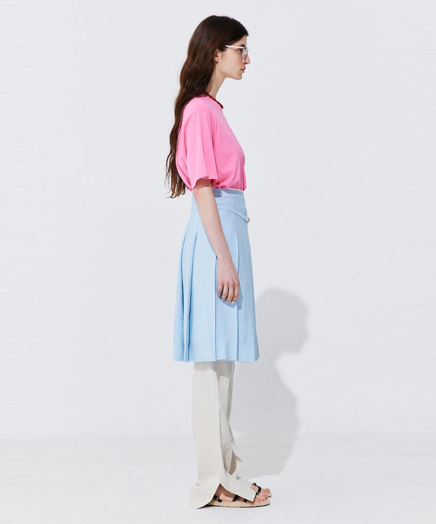 Bundercammer Raw-Cut Pleats Skirt_Light Blue