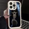 Чехол для телефона iPhone 17 Air 16E 15 16 Pro Max Жнец Скелет Смешной Стиль Обложка 14 Plus 13 12 Mini Мягкий Силиконовый Веселый