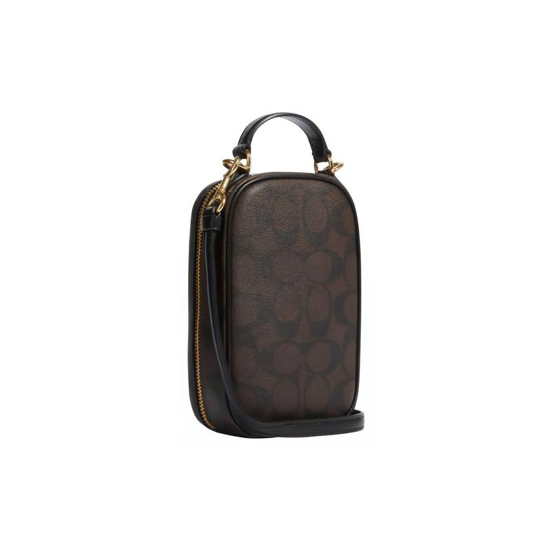 Coach Сумка Eva 11 классическая с пресбиопическим принтом, четыре слота для карт, застежка-молния, искусственная кожа, сумка для мобильного телефона, ручная, на плечо, через плечо