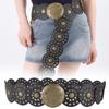 Y2K Disc Belt Exaggerated Cowboy Wide Disc Belt Cowboy Wide Disc Belt Hollow Belt  for Women
