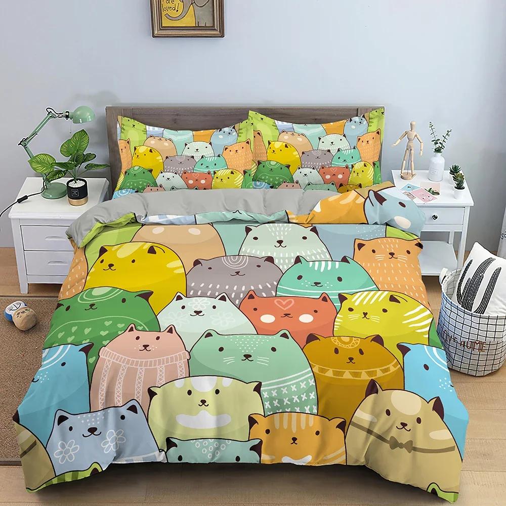3D Printed Cartoon Luxury Cozy Comfortable Duvet Quilt Cover Pillowcase Bedding Set Children Bedroom Decoration Home Textile