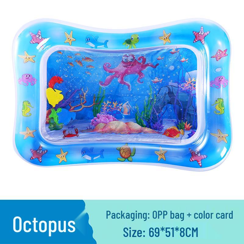 Детский водный коврик и плавательный круг с морскими обитателями - Надувная подушка для ползания