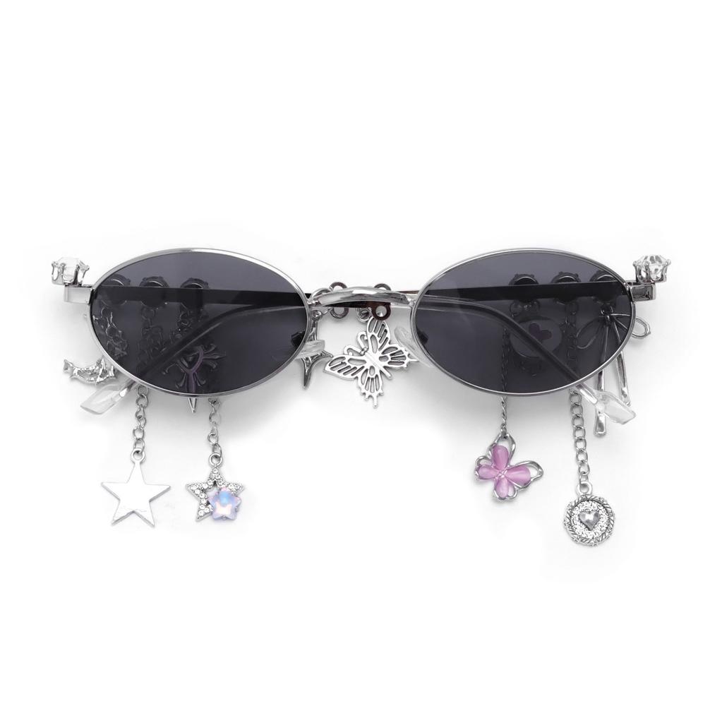 Модные бриллиантовые очки с маленькой оправой, эллиптические, женские, металлические, блокирующие синий свет, японские ретро очки Y2K