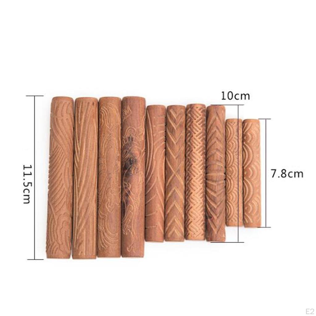 10x роликов для моделирования глиняных моделей, гончарные инструменты, простой в использовании, универсальный деревянный ролик