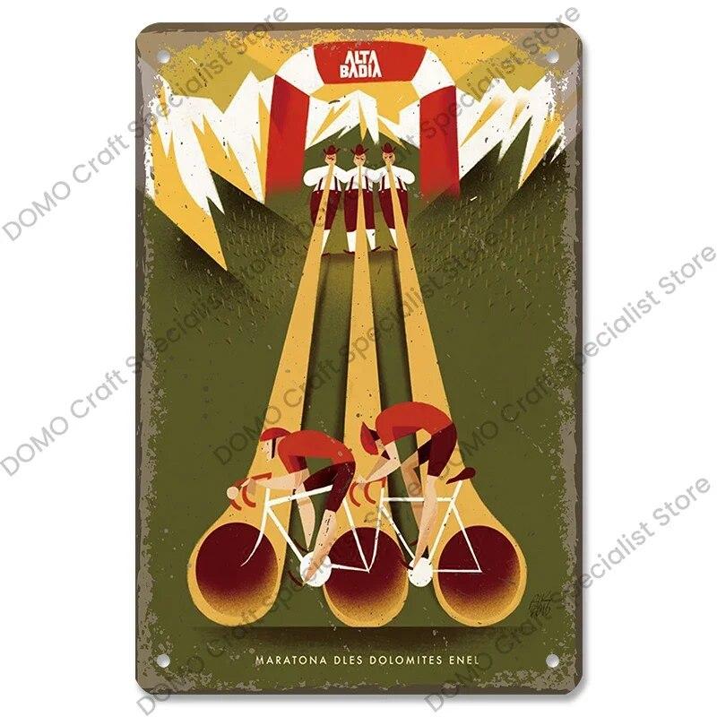 Велосипедная табличка, металлическая жестяная вывеска, велосипедные гонки, винтажный металлический плакат, настенный художественный декор для велосипедного клуба, гаража, человека, пещеры