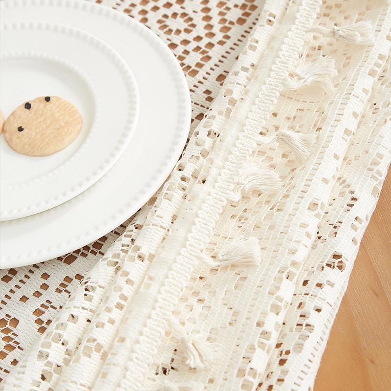 Retro Hollow Crochet Tablecloth Rectangular Round Dining Table Coffee Table Tablecloth Cabinet Cover Towel Household