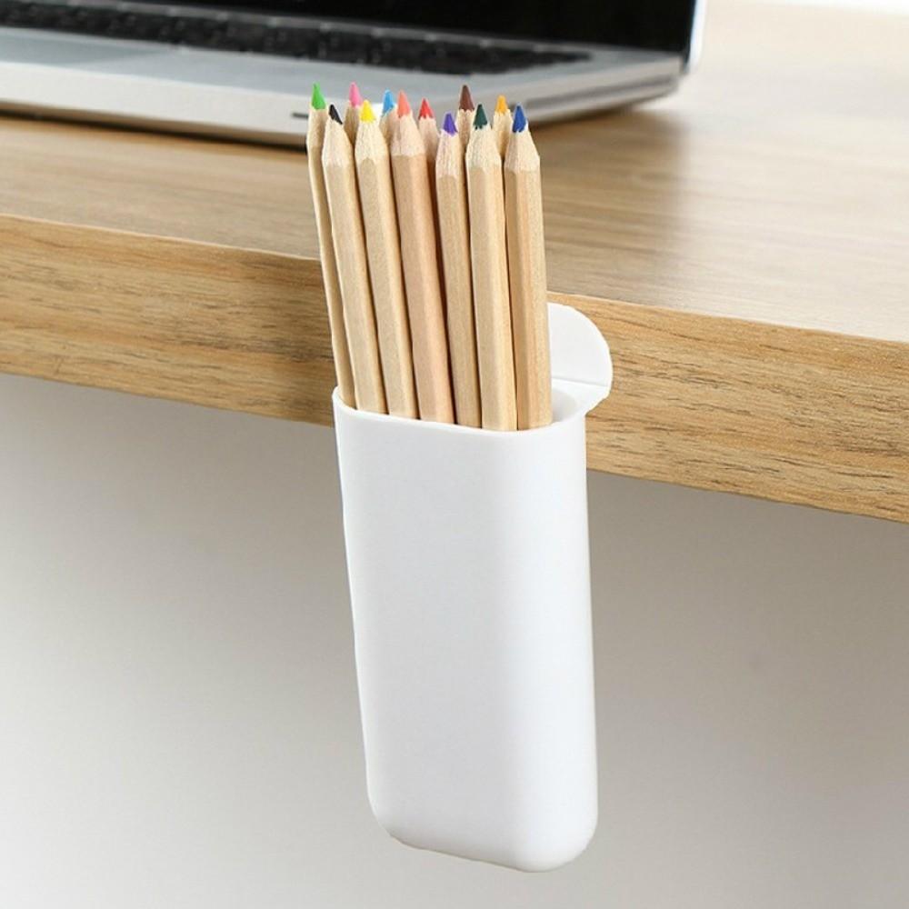 Plastic Desk Pen Holders Clip-on Wall Mounted Storage Box PC Screen Pen Holder Stationery Storage