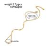 Ingemark Exquisite Stainless Steel Zircon Finger Linked Chain Bracelets Women Waterproof Adjustable Gold Color Thin Hand Bangles