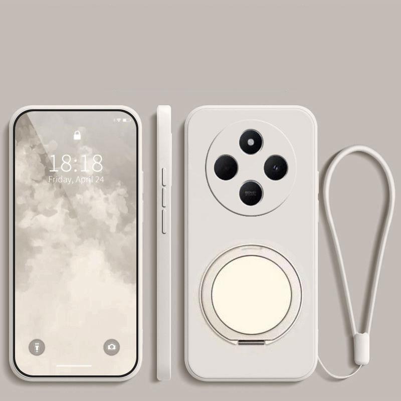 For Magsafe Magnetic Lanyard Case For Redmi 17C Liquid Silicone Rotating Holder Shockproof Soft TPU Cover For Redmi 17C Bumper