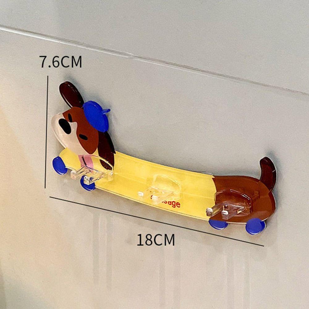 Acrylic Dachshund Toothbrush Holder 3 Hooks Door Hanger Hook Household Organizer Accessories
