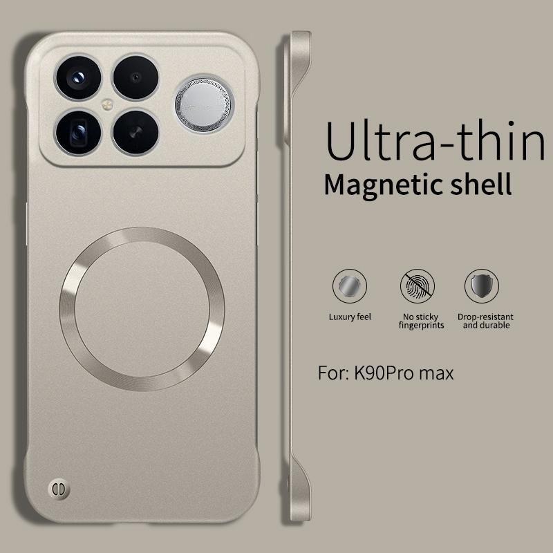 Модный Матовый Жесткий Безрамочный Магнитный Чехол для Телефона для Xiaomi Poco F9 Ultra F9 Pro F8 Ultra F8 Pro Металлическая Краска Матовая Тонкая Задняя Крышка