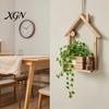 Rustic Home Wall Decoration Wooden Planter, Creative Hanging Flower Pot Basket for Indoor Plants Decorative Faux Flowers, Decor Living Room