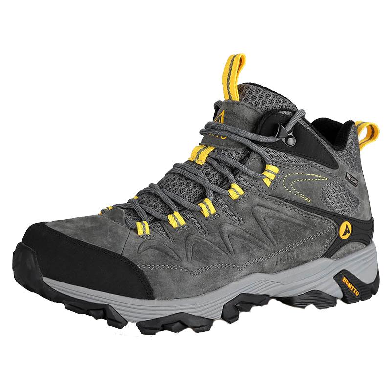 HUMTTO Waterproof Hiking Boots Men Breathable Leather Trekking Shoes Winter High-top Outdoor Fashion Sneakers for Mens