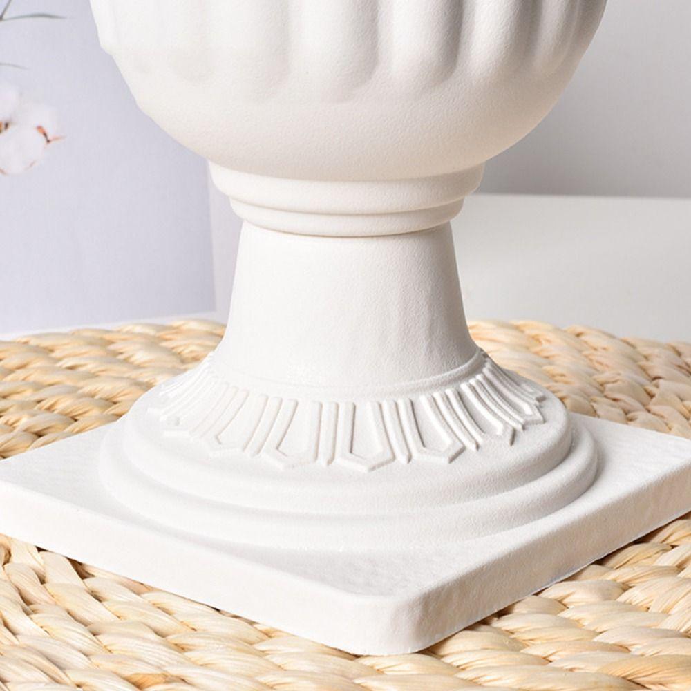 2pcs White Standing Flowerbed Roman Flower Vase Desktop Decor Ornament Planter  Flower Arrangement