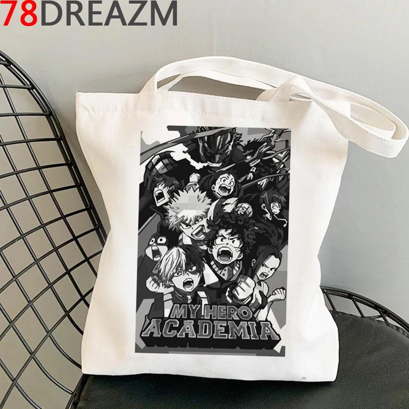 Сумка для покупок My Hero Academia, эко-шоппер, холщовая хлопковая сумка для продуктов, тканая сумка многоразового использования на заказ