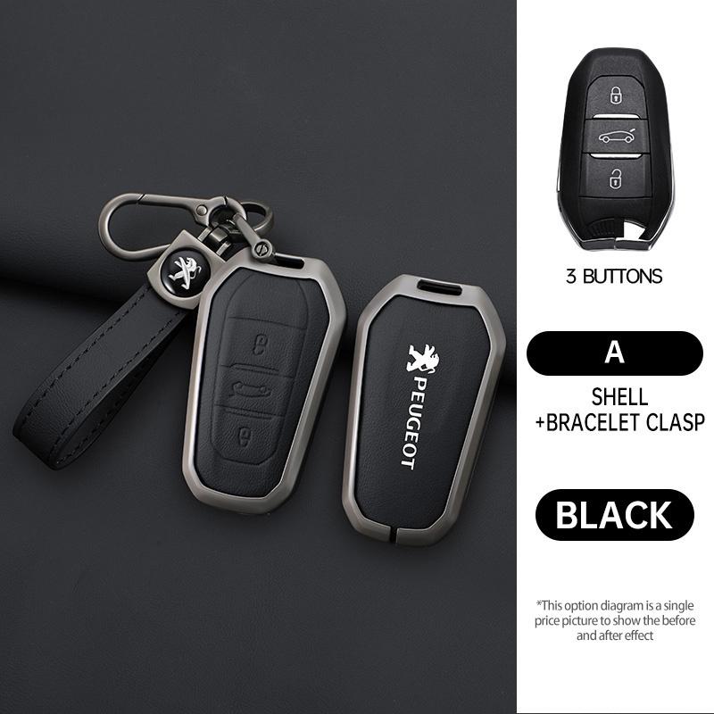 For Peugeot 208 308 408 508 2008 4008 5008 3008 Fashion Leather Car Key Case Cover Shell Holder Protector Key Bag Accessories