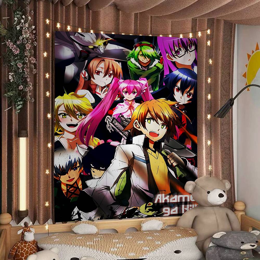Японское Аниме Akame Ga KILL Аниме Гобелен Хиппи Цветочные Настенные Ковры Декор Комнаты в Общежитии Дешевый Хиппи Настенный Подвес