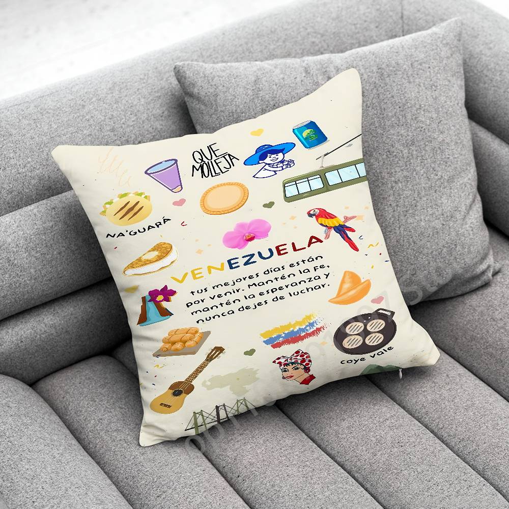 Venezuela Passport Flag Logo Throw Pillow Case For 55x55cm 40x40cm 45x45cm 50x50cm 30x30cm Square Office Pillowship Cover