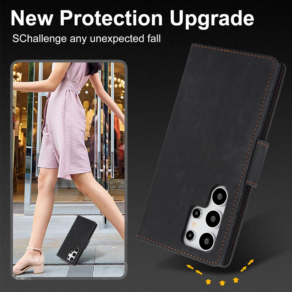 Floral Pattern Leather Case for Samsung Galaxy S26 Ultra Pro S25 S24 Plus S23 Fe S22 S21 S20 Note 20 Card Slot Wrist Strap Cover