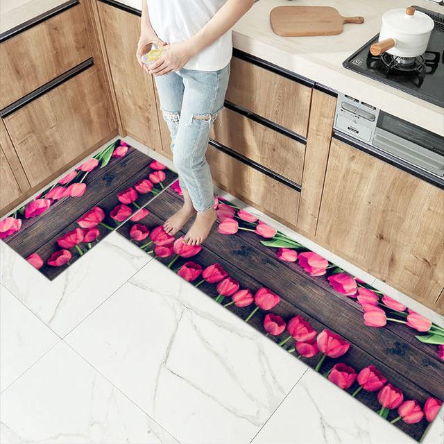 Кухонный коврик для пола, домашний входной коврик для ванной комнаты, противоскользящий моющийся коврик, ковер для прихожей, гостиная, спальня, коридор, длинный ковер