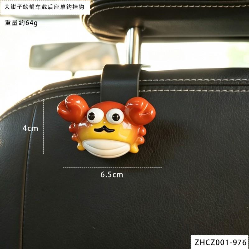 Cute Animal Car Seat Hook Rear Headrest Resin Decorative Hanging Accessory Kids Travel Daily Use