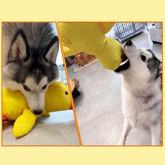 Игрушка для жевания утки для собак, снятие скуки и стресса, интерактивная игрушка для домашних животных из ткани Оксфорд, успокаивающая плюшевая игрушка для утки с пищалкой для щенков, товары для животных