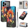 For iPhone 17 Pro Max Wallet Case Pattern Printing PU Leather Phone Cover with Lanyard