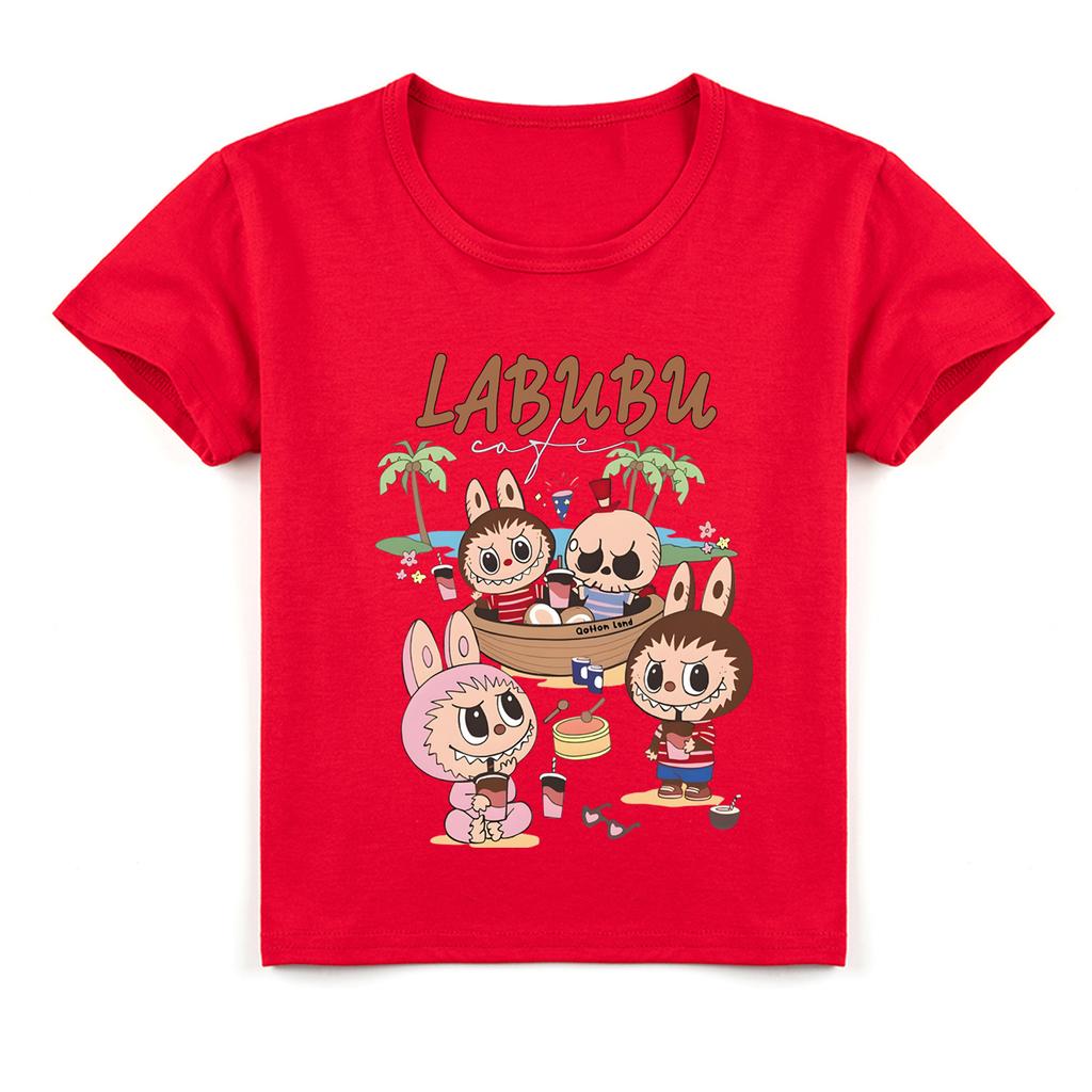 Kids 2D Tee Labubu T-shirt Children Short-sleeved