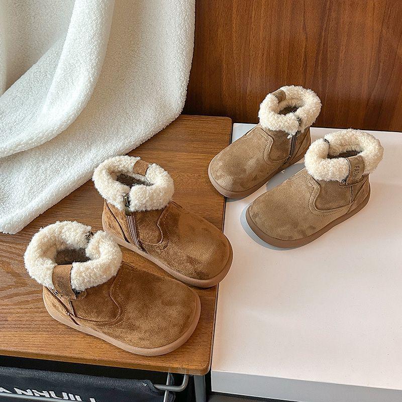 Warm Cotton Camel Snow Boots for Babies and Girls - Winter 2025 Edition with Extra Velvet Lining