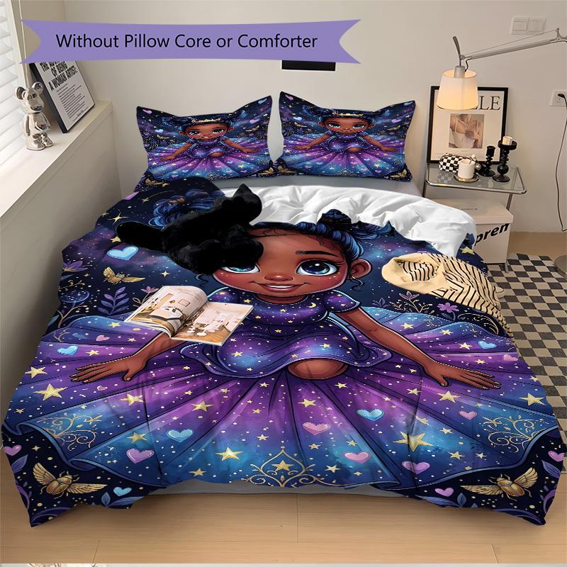 Galactic Princess Fantasy Print 3Pcs Bedding Setduvet Cover With 2 Bedropillowcase Home Birthday Gift