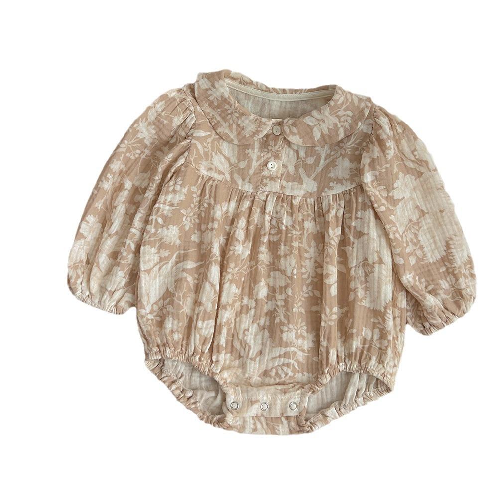 Весенний новый боди для маленьких девочек, детская сумка с фрагментированным цветком для новорожденных, одежда для скалолазания на выход