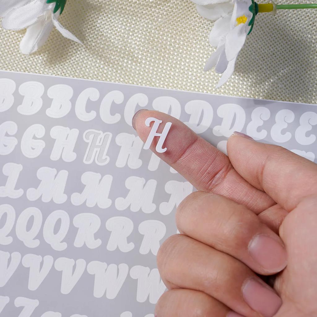 5 Листов 0,5 Дюйма Арт Наклейки с Буквами и Цифрами Съемные Рукописные Канцелярские Наклейки Для Поделок Подарков Дневника Наклейки с Именем и Буквой
